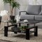 Modern Furniture 2-Layer Coffee Table Side End Table Rectangular Tempered Glass